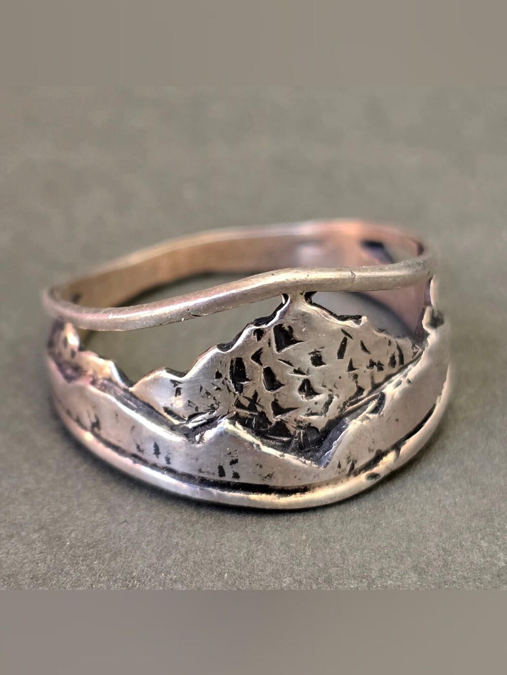 Sterling Silver Mountain Wave Ring